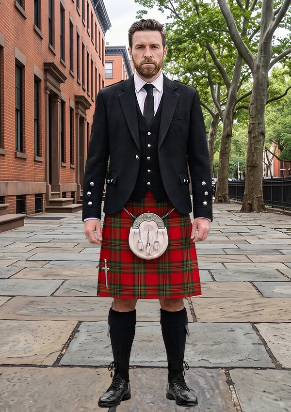 Traditional_Melrose_Tartan_3926_Kilt_and_Argyle_Jacket_Kilt_Outfit_front_image