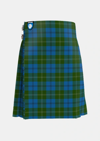 Traditional_Melville_Two_black_lines_Tartan_1050_kilt_front_image_with_pleated_design_and_adjustable_buckles_for_men