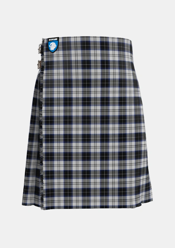 Traditional_Menzies_Black_Dress_Tartan_1812_kilt_front_image_with_pleated_design_and_adjustable_buckles_for_men