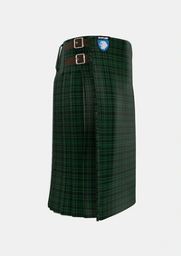 Traditional_Menzies_Green_Tartan_788_kilt_right_image_with_pleated_design_and_adjustable_buckles_for_men