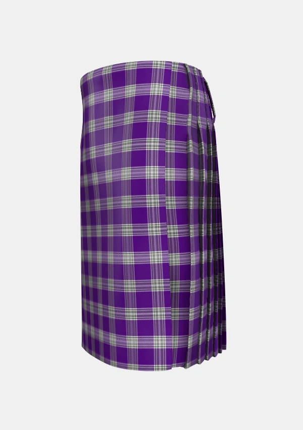 Traditional_Menzies_Mauve_and_White_Tartan_648_kilt_left_image_with_pleated_design_and_adjustable_buckles_for_men