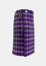 Traditional_Menzies_Mauve_and_White_Tartan_648_kilt_right_image_with_pleated_design_and_adjustable_buckles_for_men