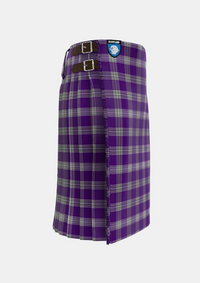 Traditional_Menzies_Mauve_and_White_Tartan_648_kilt_right_image_with_pleated_design_and_adjustable_buckles_for_men