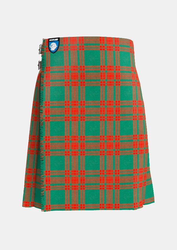 Traditional_Menzies_tartan_894_front_image_with_pleated_design_and_adjustable_buckles_for_men