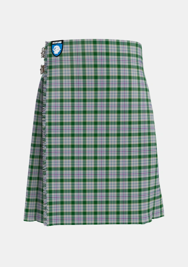 Traditional_Milne_dress_green_Tartan_3196_kilt_front_image_with_pleated_design_and_adjustable_buckles_for_men