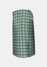 Traditional_Milne_dress_green_Tartan_3196_kilt_left_image_with_pleated_design_and_adjustable_buckles_for_men