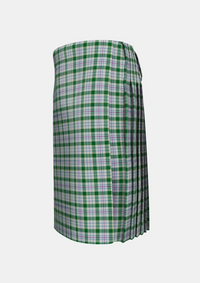 Traditional_Milne_dress_green_Tartan_3196_kilt_left_image_with_pleated_design_and_adjustable_buckles_for_men