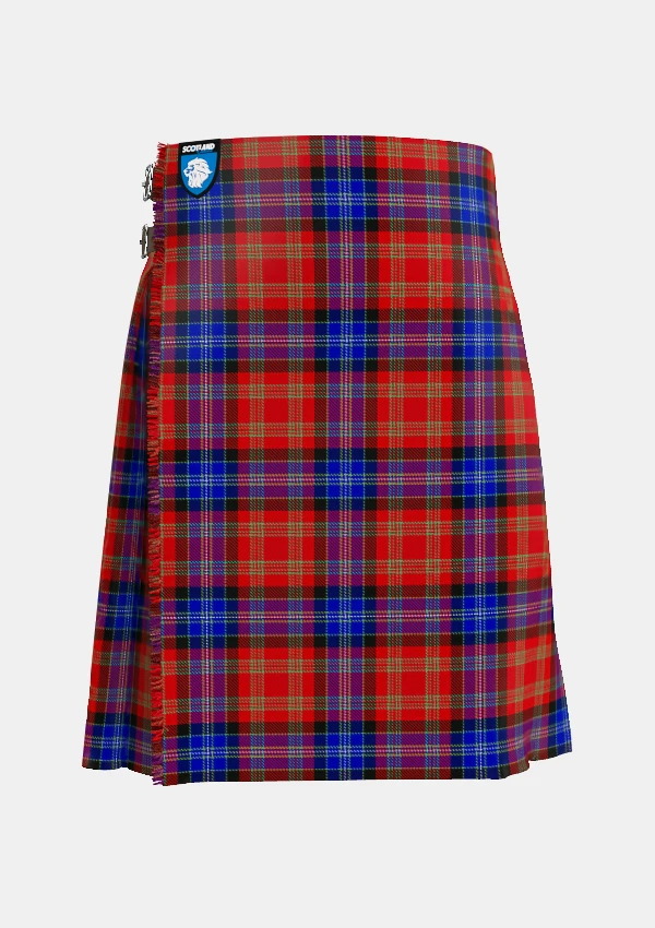 Traditional_Moir_Tartan_kilt_10326_front_image_with_pleated_design_and_adjustable_buckles_for_men