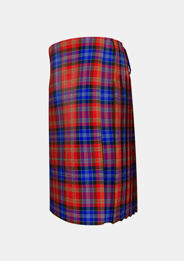 Traditional_Moir_Tartan_kilt_10326_left_image_with_pleated_design_and_adjustable_buckles_for_men