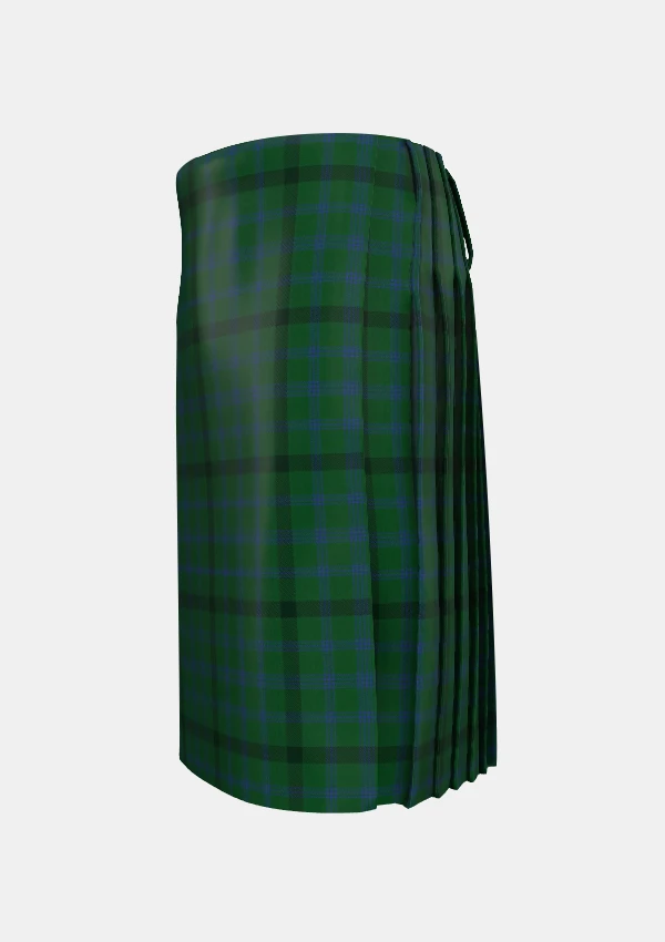 Traditional_Montgomerie_Tartan_kilt_left_image_with_pleated_design_and_adjustable_buckles_for_men