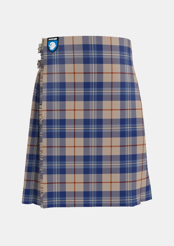 Traditional_Mulberry_Tartan_kilt_13392_front_image_with_pleated_design_and_adjustable_buckles_for_men