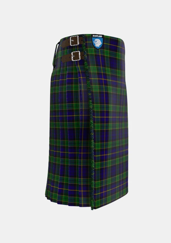 Traditional_Mulholland_Tartan_kilt_right_image_with_pleated_design_and_adjustable_buckles_for_men