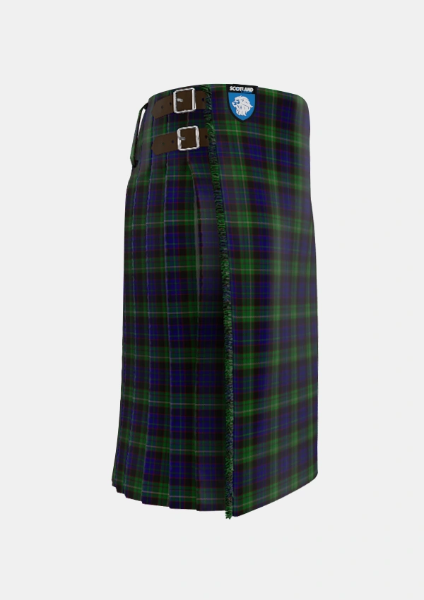 Traditional_Nicolson_Green_Hunting_Tartan_322_kilt_right_image_with_pleated_design_and_adjustable_buckles_for_men