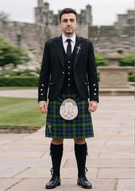 Traditional_O_Doherty_Tartan_10566_Kilt_and_Argyle_Jacket_Kilt_Outfit_front_image