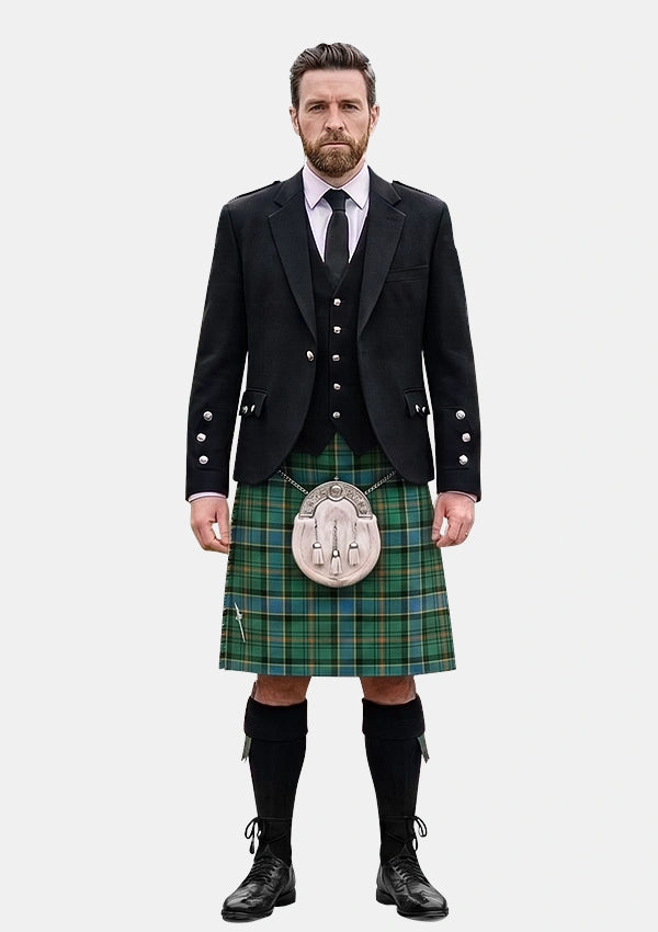 Traditional_Ogilvie_Hunting_Ancient_Tartan_Kilt_and_Argyle_Jacket_Kilt_Outfits_front_image