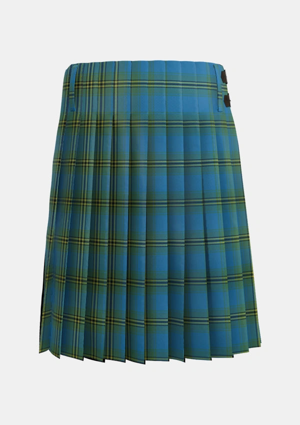 Traditional_Oliver_Hunting_Tartan_126_kilt_back_image_with_pleated_design_and_adjustable_buckles_for_men
