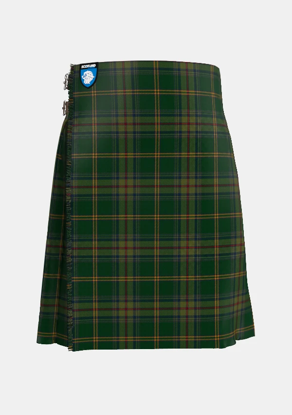 Traditional_Perth_County_Tartan_kilt_11714_front_image_with_pleated_design_and_adjustable_buckles_for_men