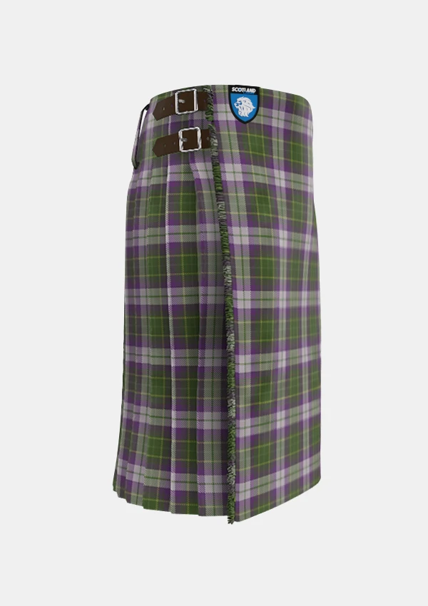 Traditional_Prickly_Thistle_Tartan_kilt_right_image_with_pleated_design_and_adjustable_buckles_for_men