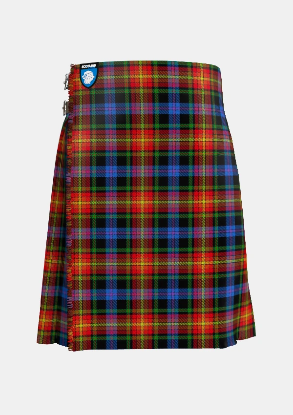 Traditional_Pride_of_LGBT_Tartan_kilt_11871_front_image_with_pleated_design_and_adjustable_buckles_for_men