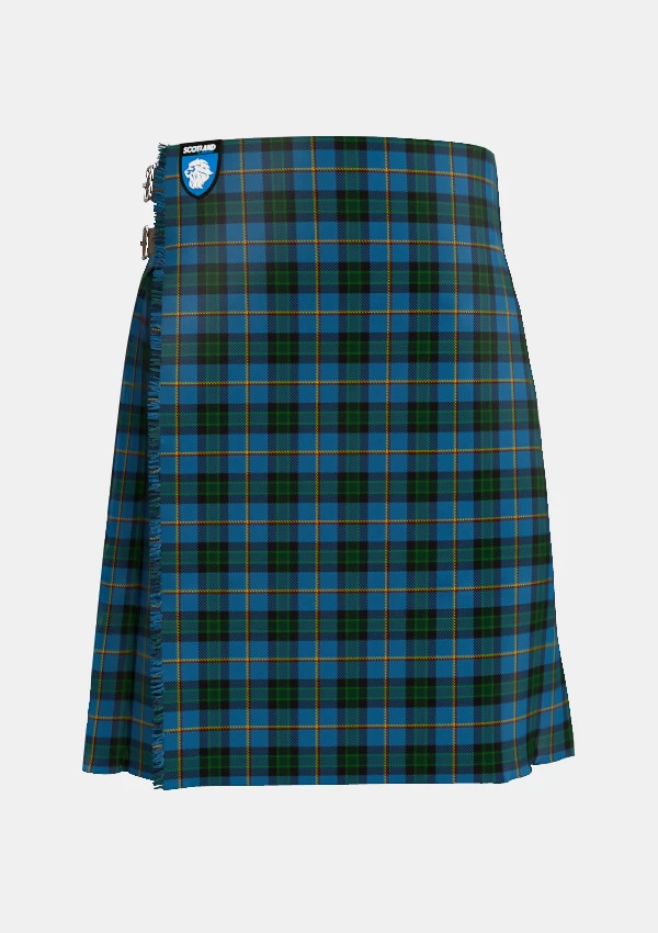 Traditional_Quinn_Tartan_kilt_2478_front_image_with_pleated_design_and_adjustable_buckles_for_men