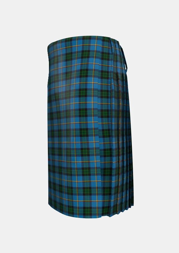 Traditional_Quinn_Tartan_kilt_2478_left_image_with_pleated_design_and_adjustable_buckles_for_men