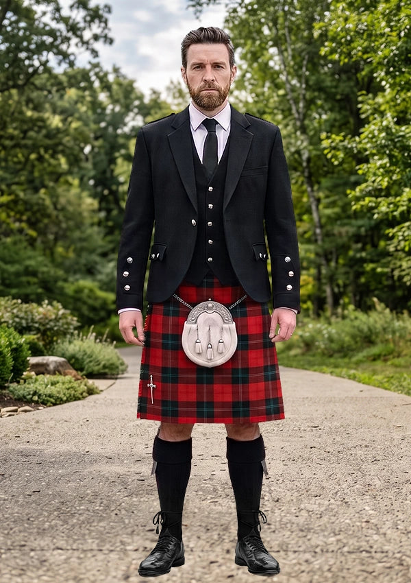 Traditional_Ramsay_Red_Tartan_1238_Kilt_and_Argyle_Jacket_Kilt_Outfit_front_image