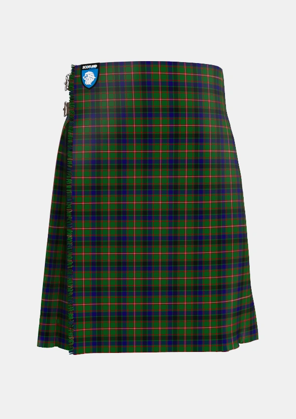 Traditional_Reid_Green_Tartan_2066_kilt_front_image_with_pleated_design_and_adjustable_buckles_for_men