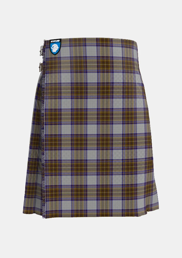Traditional_Renfrew_Tartan_kilt_front_image_with_pleated_design_and_adjustable_buckles_for_men