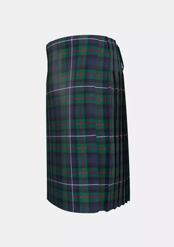 Traditional_Robertson_Hunting_Modern_Tartan_kilt_left_image_with_pleated_design_and_adjustable_buckles_for_men