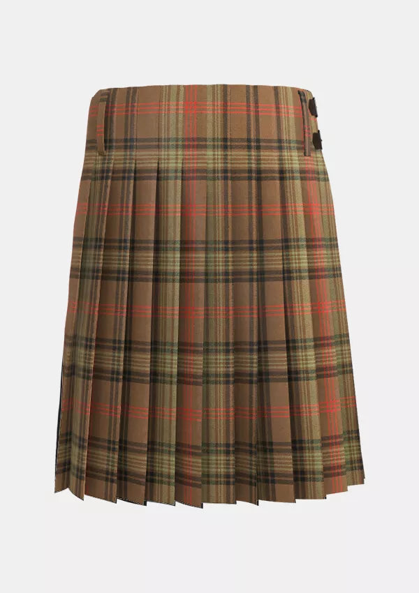 Traditional_Ross_Weathered_Tartan_kilt_back_image_with_pleated_design_and_adjustable_buckles_for_men