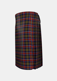 Traditional_Ruxton_Tartan_2378_kilt_left_image_with_pleated_design_and_adjustable_buckles_for_men