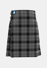 Traditional_Scott_Black_and_White_Tartan_1245_kilt_front_image_with_pleated_design_and_adjustable_buckles_for_men