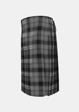 Traditional_Scott_Black_and_White_Tartan_1245_kilt_left_image_with_pleated_design_and_adjustable_buckles_for_men