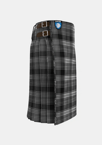 Traditional_Scott_Black_and_White_Tartan_1245_kilt_right_image_with_pleated_design_and_adjustable_buckles_for_men