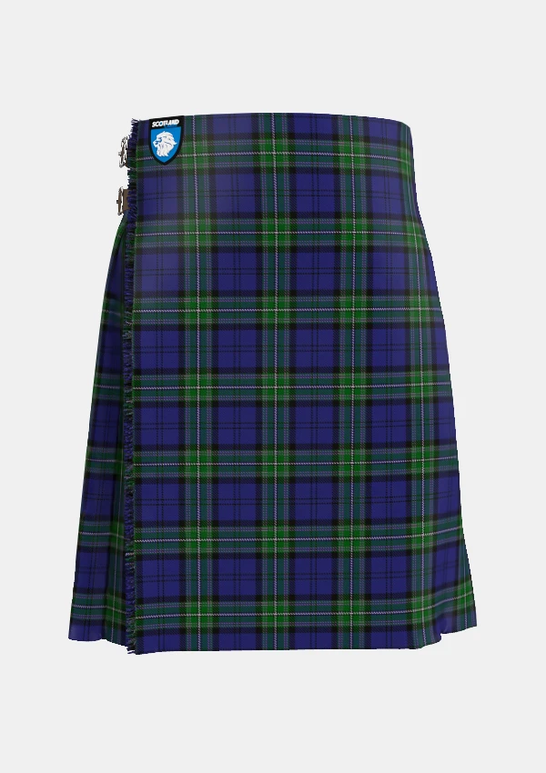 Traditional_Scottish_Rugby_Union_Tartan_kilt_2101_front_image_with_pleated_design_and_adjustable_buckles_for_men