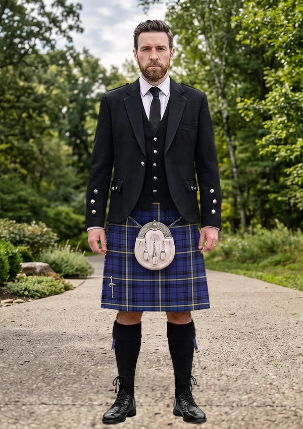 Traditional_Shalom_Tartan_7647_Kilt_and_Argyle_Jacket_Kilt_Outfit_front_image