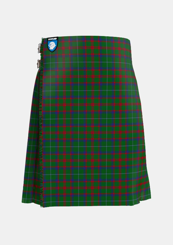 Traditional_Shaw_of_Tordarroch_Green_Hunting_Tartan_318_kilt_front_image_with_pleated_design_and_adjustable_buckles_for_men