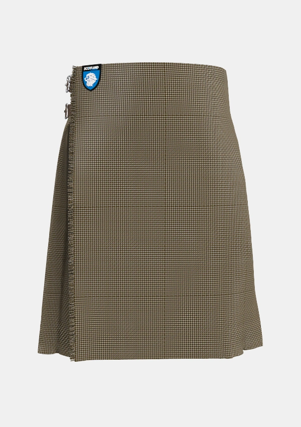 Traditional_Shepherd_Brown_White_Tartan_3205_kilt_front_image_with_pleated_design_and_adjustable_buckles_for_men