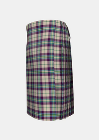 Traditional_Shiel_Purple_Tartan_kilt_left_image_with_pleated_design_and_adjustable_buckles_for_men