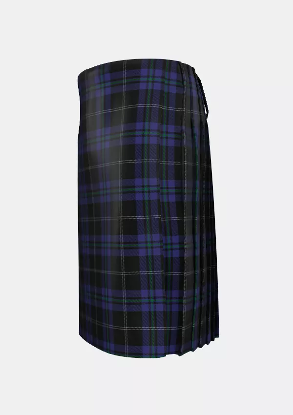 Traditional_Silver_Thistle_Tartan_6686_kilt_left_image_with_pleated_design_and_adjustable_buckles_for_men