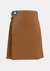 Traditional_Solid_Light_Brown_Tartan_kilt_front_image_with_pleated_design_and_adjustable_buckles_for_men
