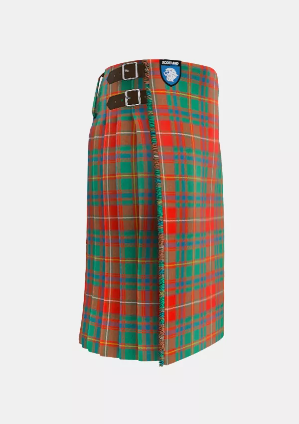 Traditional_Somerville_Ancient_Tartan_kilt_right_image_with_pleated_design_and_adjustable_buckles_for_men