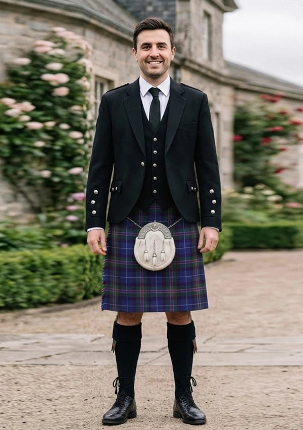 Traditional_Spirit_of_Bannockburn_tartan_3445_Kilt_and_Argyle_Jacket_Kilt_Outfit_front_image