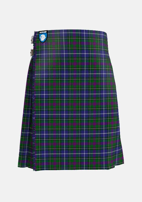 Traditional_St_Andrew_Tartan_kilt_2625_front_image_with_pleated_design_and_adjustable_buckles_for_men