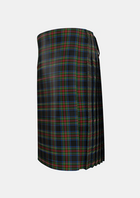 Traditional_Stewart_Black_Tartan_1061_kilt_left_image_with_pleated_design_and_adjustable_buckles_for_men