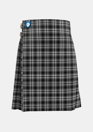 Traditional_Stewart_Black_White_Tartan_1231_kilt_front_image_with_pleated_design_and_adjustable_buckles_for_men