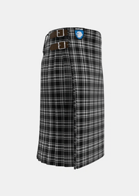 Traditional_Stewart_Black_White_Tartan_1231_kilt_right_image_with_pleated_design_and_adjustable_buckles_for_men