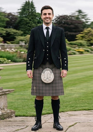 Traditional_Stewart_Grey_tartan_1632_Kilt_and_Argyle_Jacket_Kilt_Outfit_front_image