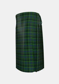 Traditional_Stewart_Hunting_1_Tartan_1916_kilt_left_image_with_pleated_design_and_adjustable_buckles_for_men