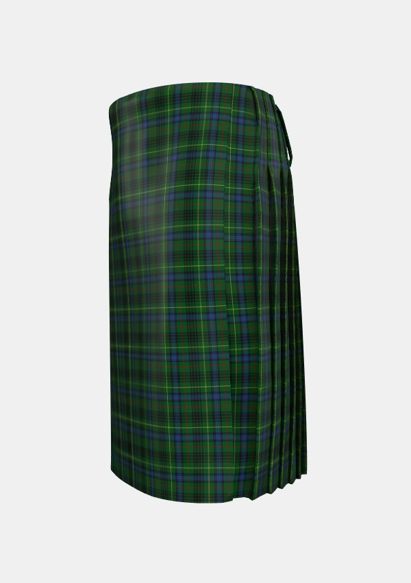 Traditional_Stewart_Hunting_1_Tartan_1916_kilt_left_image_with_pleated_design_and_adjustable_buckles_for_men
